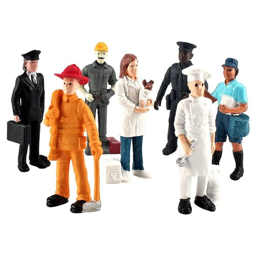 Mini People Figurines Dollhouse Miniature Figures Plastic People Simulated People Figurines Sand Table Figurines Mini Character Models 1set of Officer Postman Figurine Dollhouse People