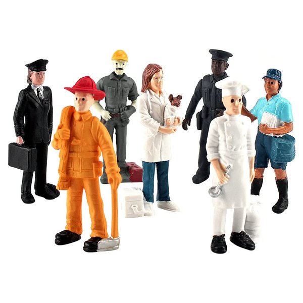 Mini People Figurines Dollhouse Miniature Figures Plastic People Simulated People Figurines Sand Table Figurines Mini Character Models 1set of Officer Postman Figurine Dollhouse People
