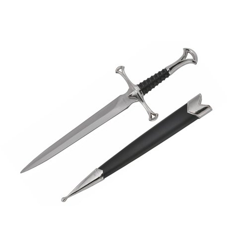 Reyinl - Medieval Sword Prop - Stainless Steel Short Sword with Sheath - 13.5-Inch Renaissance Sword Prop with Scabbard - LARP Sword with Metal Casting Fitting - Sword for Cosplay, Costumes, Events
