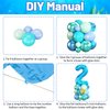 Blue Number 2 Balloon 40 Inch Ocean Under the Sea Number Two Foil Balloons Tower with Shark Bubble Fish for Boys Second 2nd Birthday Party Decor Green Underwater Digital Aluminum Mylar Balloons Stack