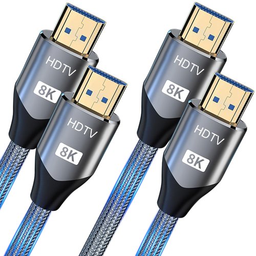 Yikona 2 Pack 8K 4K HDMI Cable 48Gbps 6.6FT/2M HDMI 2.1 Cable 4K@120Hz 8K@60Hz HDMI Cable Compatible Xbox/PS5/HDTV/DVD Blue-ray/Xfinity HD Cable Box