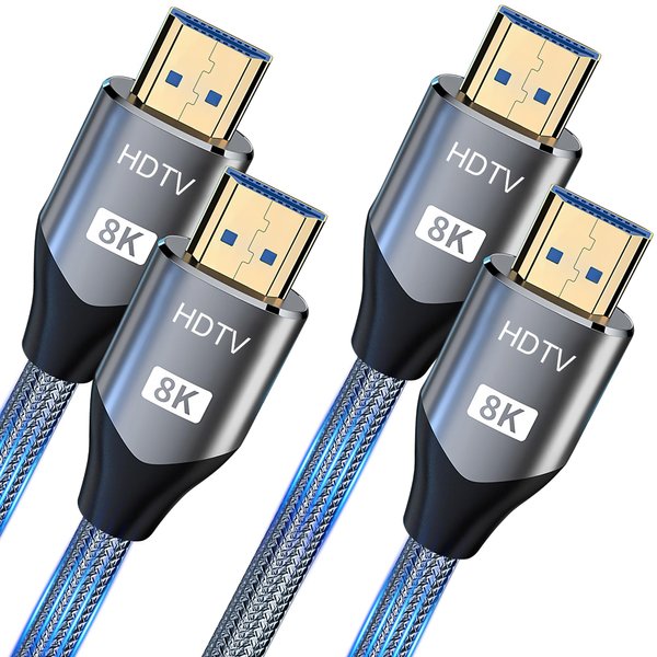 Yikona 2 Pack 8K 4K HDMI Cable 48Gbps 6.6FT/2M HDMI 2.1 Cable 4K@120Hz 8K@60Hz HDMI Cable Compatible Xbox/PS5/HDTV/DVD Blue-ray/Xfinity HD Cable Box