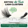 Lash Clusters 144pcs Individual Lashes D Curl 10mm Eyelash Clusters KEYYOU Air Touch Cluster Lashes Super Lightweight Soft Wispy Comfortable Easy DIY at Home(Air01-D-18mm)