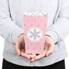 Big Dot of Happiness Pink Winter Wonderland - Holiday Snowflake Birthday Party or Baby Shower Favor Popcorn Treat Boxes - Set of 12