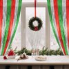 YUKL Red Green Silver Christmas Backdrop Curtains 2Pack Christmas Decorations Fringe Curtains Tinsel Backdrop Streamers Party Decorations for Christmas Party Decorations Indoor Outdoor Party Supplies