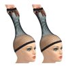 2 Pieces Wig Caps Hair Net for Long Hair Wig Mesh Cap Weaving Wig Cap Mesh Net Open End Wig Cap for Women (Black L)