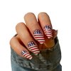 TOUGH GIRLS | Nail Polish Strips | 20 Stylish Strips | Brighter, Thicker, Tougher | Includes Cuticle Stick, Nail File, & Nail Wipes (Stars & Stripes)