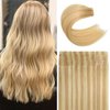 Tape in Hair Extensions Remy Human Hair Ombre Color Golden Brown Highlights Bleach Blonde Invisible Skin Wef 16inch 60g 20 Pieces Staight Tape ins for Fashion Women (16Inch #12p613 60g)
