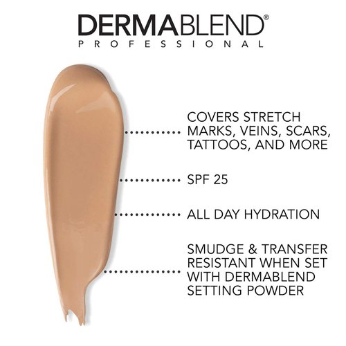 Dermablend Leg and Body Makeup Foundation with SPF 25, 20N Light Natural, 3.4 Fl. Oz.