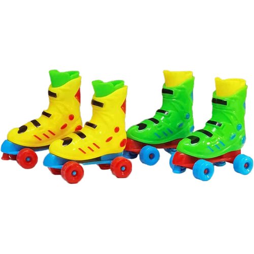 Htppzjr Funny Cute Finger Roller Skates Toy, 1 Pair Mini Finger Boards Toy Party Favors Novelty Toys A Random Color