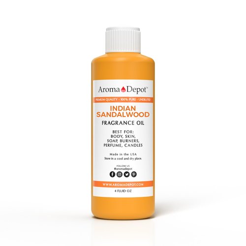 Aroma Depot Indian Sandalwood Perfume/Body Oil (7 Sizes) Our Interpretation, Premium Quality Uncut Fragrance Oil (4 Ounce Plastic Bottle (120ml))