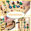 Sabdrau Montessori Busy Board Toys: Wooden Sensory Toy for Toddler with LED Light Up Switch, Educational/Christmas/Birthday Gifts for 1-3 Year Old Boys & Girls
