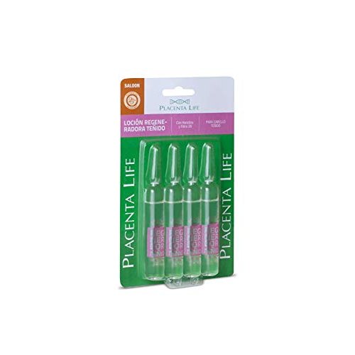 PLACENTA LIFE AMPOULES DRY HAIR TREATMENT WITH KERATINE, D'PANTHENOL AMPOLLAS REGENERATIVAS CAPILAR -4 X 13ML/0.43 FL. OZ (DRY HAIR/COLORED HAIR REGENERATING LOTION WITH KERATINE AND UV FILTER)