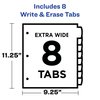 Avery Write & Erase Pocket Plastic Dividers for 3 Ring Binders, 8 Tab Set, Multicolor, Works with Sheet Protectors, 1 Set (16177)