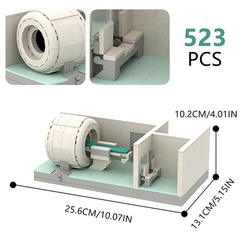 Educational Hospital Medical Machine Toy Set，MRI Scanner Model Building Blocks Set，Collectible Scene for Moc Bricks Lovers，Compatible with Lego 630 Building Accessory，523 Pcs