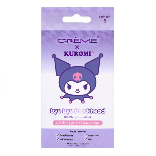 The Crème Shop Kuromi Bye Bye Blackhead Printed Pore Strips | Nose Pore & Blackhead Strips | Pore Cleaner Blackhead Remover for Face | Blackhead Remover for Nose (Pack of 5)