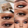 GHFCZOO Rose Gold Dark Brown Colorful neutral Eyeshadow Palette Makeup,9Color Matte Shimmer Natural Smokey Eye Eyeshadow palettes Highly Pigmented Neutral Long Lasting Waterproof (15#)