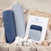 lulumoon Muslin Swaddle Blanket Baby - Cotton Swaddling Blanket Soft Baby Receiving Blanket Neutral 2Pack(Navy)