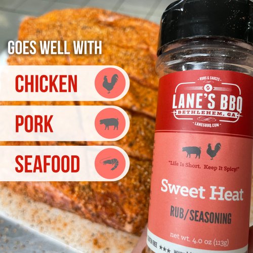Lane's Sweet Heat Rub and Seasoning- Sweet and Spicy Rub | Delicious Rib Rub | Incredible Chicken Wing Seasoning | All Natural | Gluten Free | No MSG | No Preservatives | Made in the USA - 4oz