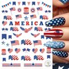 winthrop 12 Sheets 4th of July Independence Day Nail Art Stickers, Memorial Day 3D Patriotic American Flag Design Self-Adhesive Nail Art Decals, DIY Manicure Decoration Supplies Accessories Women