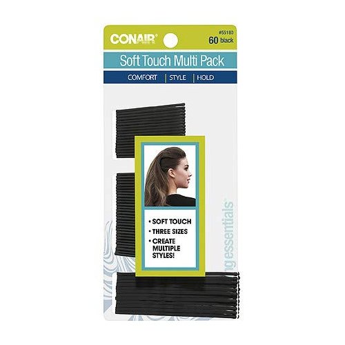 Conair Soft Touch Multi Pack Black Bobby Pins - 60.0 Ea (Pack of 6)