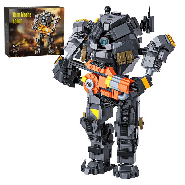 Titan 2 Mech Robot Building Kit, Titan Game Mech Action Figure Building Blocks Set, Compatible with Lego, Cool Robots Toys Gift for Fans Boys Kids Birthday Christmas (875 PCS)