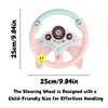 YIYZAOF Kids Steering Wheel for Car, Driving Simulated Toy Steering Wheel for Kids with Light and Music, Electric Early Learning Educational Baby Steering Wheel Toy for Kids （Pink）