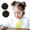 2PCS Synthetic Fiber Hair Bun with Alligator Clips Hair Extension Updo Donut Chignon Straight Synthetic Fake Ballet Messy Bun Short Ponytail Wig Hairpiece for Little Girls