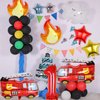 Fire Truck Party Decorations, 7pcs Fire Truck Birthday Party Balloons Fire Party Balloons for Firefighters 1st Birthday Fire Engine Rescue Themed Party Supplies