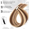 Senmy Real Hair Extensions Tape in Human Hair Chololate Brown to Blonde 14inch 20Pcs 40g/Pack Seamless Invisible Tape in Hair Extensions Human Hair