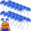 Jexine 12 Pieces Tinsel Wrapped Ponytails Headbands Headwear Feathers Headbands for Women Girls Hair Costume Accessories (Blue)