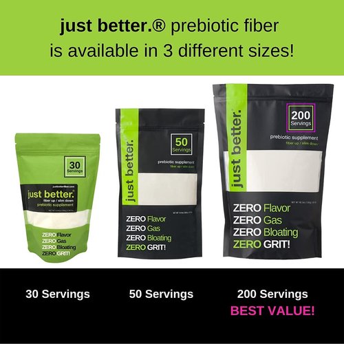 Prebiotic Fiber Supplement for a Healthy Gut | Fiber Powder with Zero Grit Zero Taste and No Bloating or Gas | Feel Full Faster | Keto Non-GMO Gluten Free Vegan 30 Servings