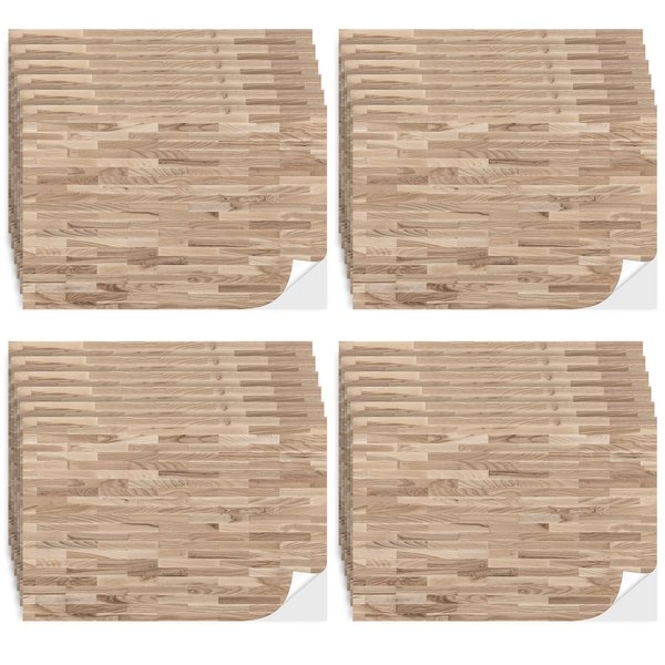 Flutesan 12 Pcs Miniature Dollhouse Wallpaper and Flooring Peel and Stick Mini DIY Self Adhesive Dollhouse Accessories 8.27 x 11.69 Inch (Natural Style)