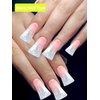 500PCS Duck Nail Tips for Acrylic Nails, Clear Nail Tips Duck Feet Fan Flare Tips, Half Cover False Nails Short Duck Tip Nails 10 Sizes Curved French Fake Nail Extension Tips with Box