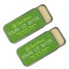 Vegan Lip Butter 2 pack, Soothe & Moisturize Dry & Cracked Lips, Organic Lip Balm with Shea Butter, Vitamin E, Coconut Oil & Candelilla Wax, Minty Tea with Lemon Scent, Lip Care Balm by Fabula Nebulae