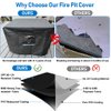 QH.HOME Fire Pit Cover Square Super Waterproof, 32" L x 32" W x 24" H Outdoor Firepit Table Cover 600D Strong Tear Resistant, UPF 50+ Fire Pit Cover Fading Resistant for Square Fire Pit - Black
