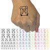 Cute Little Pig Sitting Temporary Tattoo Water Resistant Fake Body Art Set Collection - Purple (One Sheet)