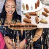 VENOFEN 36PCS Hair Beads for Braids Wooden Beads for Hair Dreadlock Loc Jewelry Long Tube Beads for Hair Multi Style Wood Beads Hair Decoration Braid Accessories for Women and Men