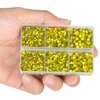 LPBeads 6400 Pieces Lemon Yellow Hotfix Rhinestones Flat Back 5 Mixed Sizes Crystal Round Glass Gems with Tweezers and Picking Rhinestones Pen