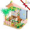 PinkBee Friends Flowers House Building Block Sets, Girls Mini Garden Greenhouse Apartment Micro Friendship Dreamhouse Bricks Kits Christmas Xmas Birthday Gifts for Adults Kids 8-12 6-12 7-9