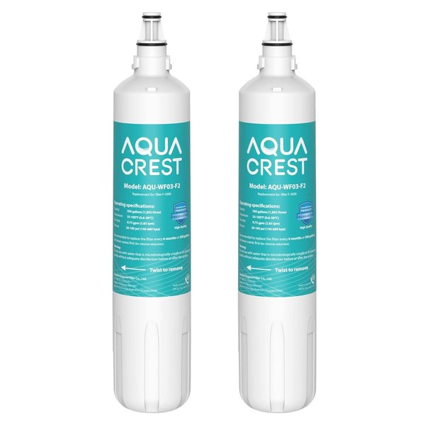 AQUA CREST F-2000, 4204490 Under Sink Water Filter, Replacement for Sub-Zero 4204490,4290510, F-1000,F-2000, and AquaPure AP Easy C-Complete, Sub-Zero Water Filter, NSF/ANSI 42,Pack of 2
