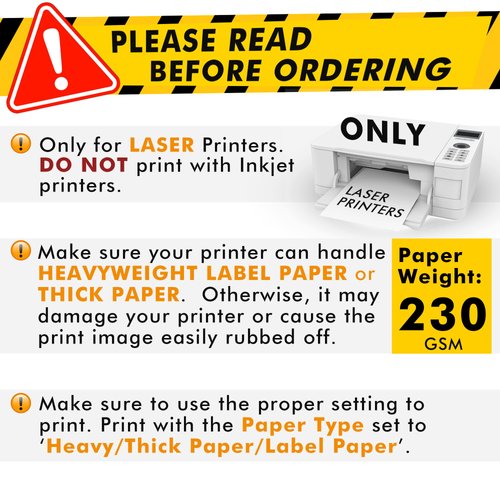 Koala Printable Clear Sticker Paper - ONLY for LASER Printer - 8.5x11 Inch 20 Sheets Full Sheet 100% Transparent Label Paper for DIY Personalized Decals, Labels