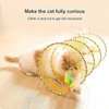 Folded Cat Tunnel Toy for Indoor Cats, 2 PCS Collapsible Pet Spring Cat Toys with Feather Mouse Upgrade Interactive Toy Playing Tent for Puppy Kitten Accessories Home