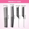 8 Pieces Rat Tail Combs for Women Fine Tooth Comb Parting Carbon Fiber Teasing Styling Combs and Cutting Comb Fiber Pintail Hairdressing Comb for Braids Salon Home Supplies, Black and Pink