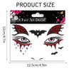 Halloween Blood Face Jewels for Women Vampire Costume Face Jewels Stick on Scary Rhinestone Gems Vampire Accessories Halloween Costumes for Women Girls 3Packs (bats+scars+vampire tears)