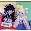 New 1/6, 1/4,1/3 BJD Doll Clothes Cute Cat Sweater Hoodie Jacket for Big 1/6, Yosd, 30cm/45cm/60cm Dolls Clothing BJD SD Doll Accessories (Black-Purple,1/6)