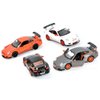 KiNSMART Porsche 911 GT3 RS SetOf4 1:36 Scale 5" Die Cast Model Toy Super Sports Car White/Orange/Silver/Black