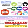 MTLEE 12 Pieces Silicone Wristbands Adjustable Rubber Bracelets Colorful Cute Charm Bracelets with Holes for Shoe Charm Boys Girls Birthday Party Award (Chic Colors,7 Inch)