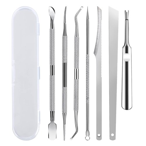 7-Pack Ingrown Toenail Tool, Ingrown Toenail File and Ingrown Toenail Lifters, Professional Surgical Safe Nail Treatment Pedicure Tool Kit Under Nail Cleaner Tools Pain Relief