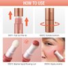 Blush Stick,Liquid Blush Stick,Silky Smooth Creamy Formula,Lightweight Blendable Blush Rouge Stick,Naturally Sculpted Look Professional Beauty Makeup Blush (01/02/03/04/05/06)